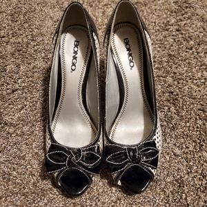 Black and white heels size 8.5